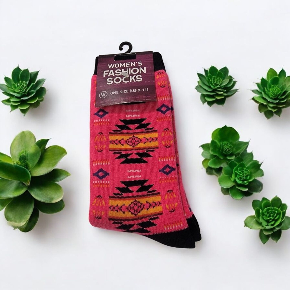 Women's Fashion Socks - Pink and Black